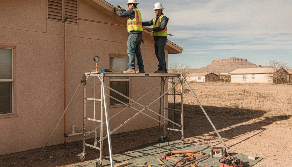 Plumber repairing a pipe in El Paso, TX for residential plumbing service