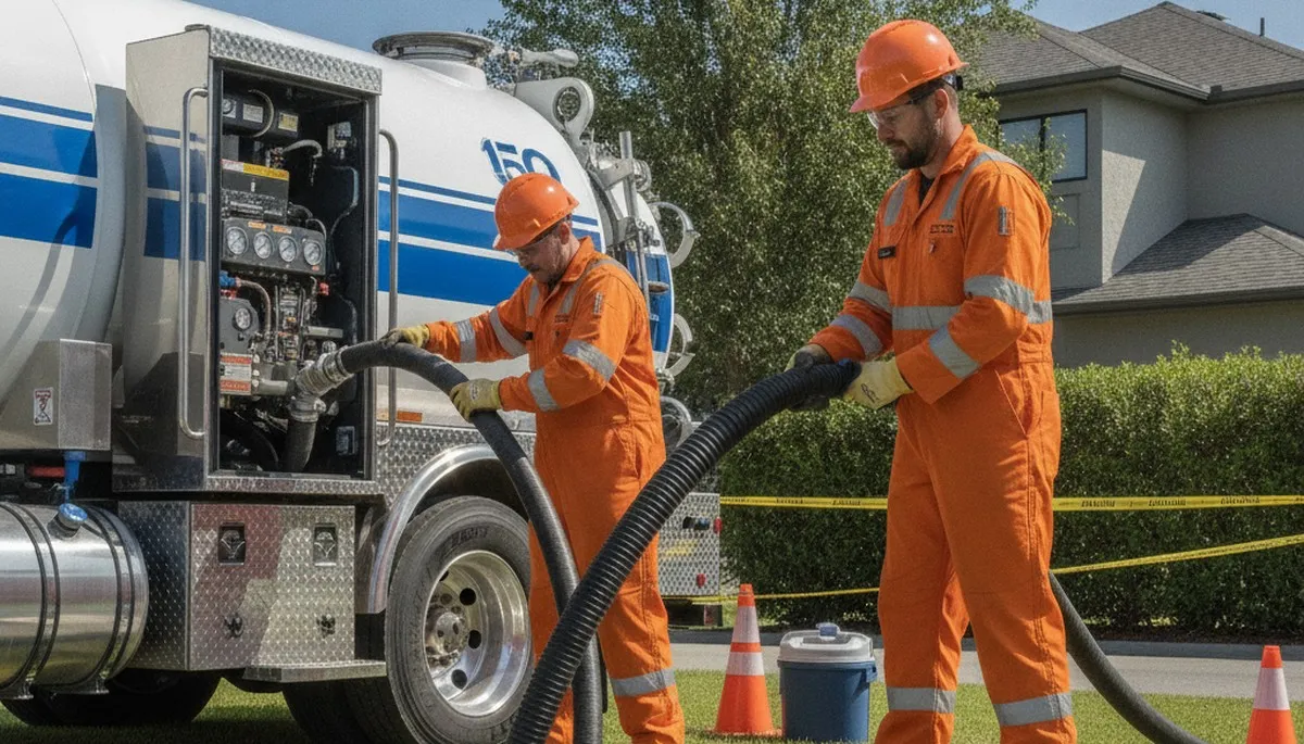 Septic pumping service truck for El Paso, TX homes by On Call Plumbers