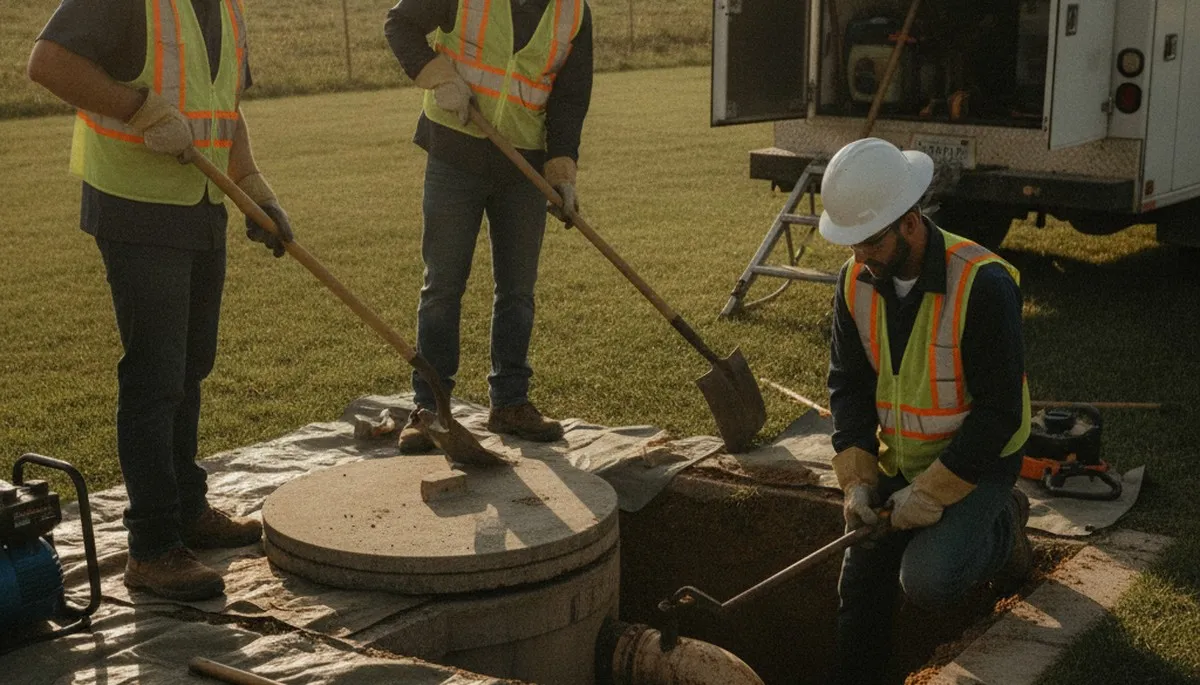 Septic repair service truck for El Paso, TX homes on call for fast plumbing repairs